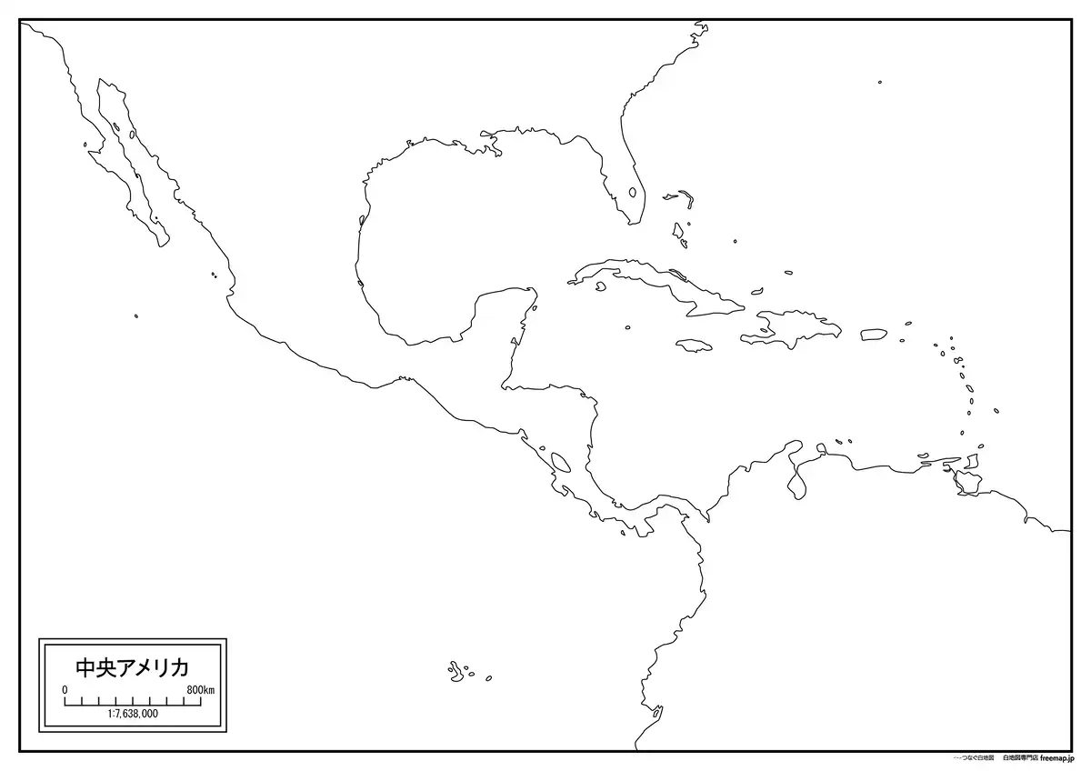 海岸線や川・池のみ記載