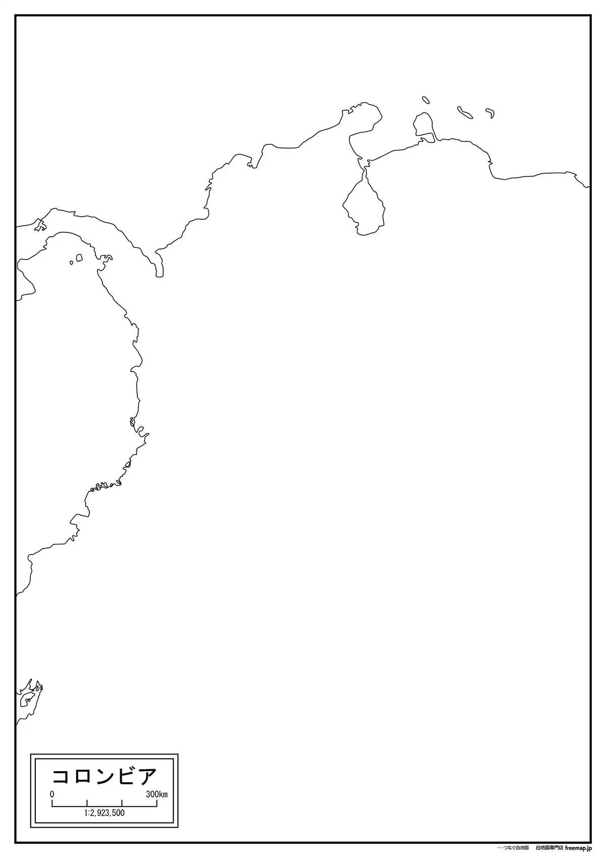 海岸線や川・池のみ記載