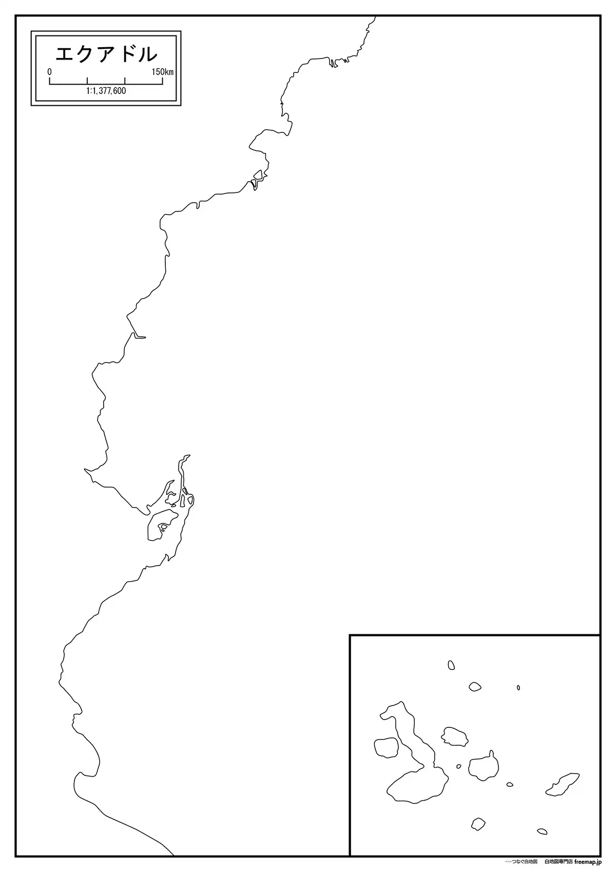 海岸線や川・池のみ記載