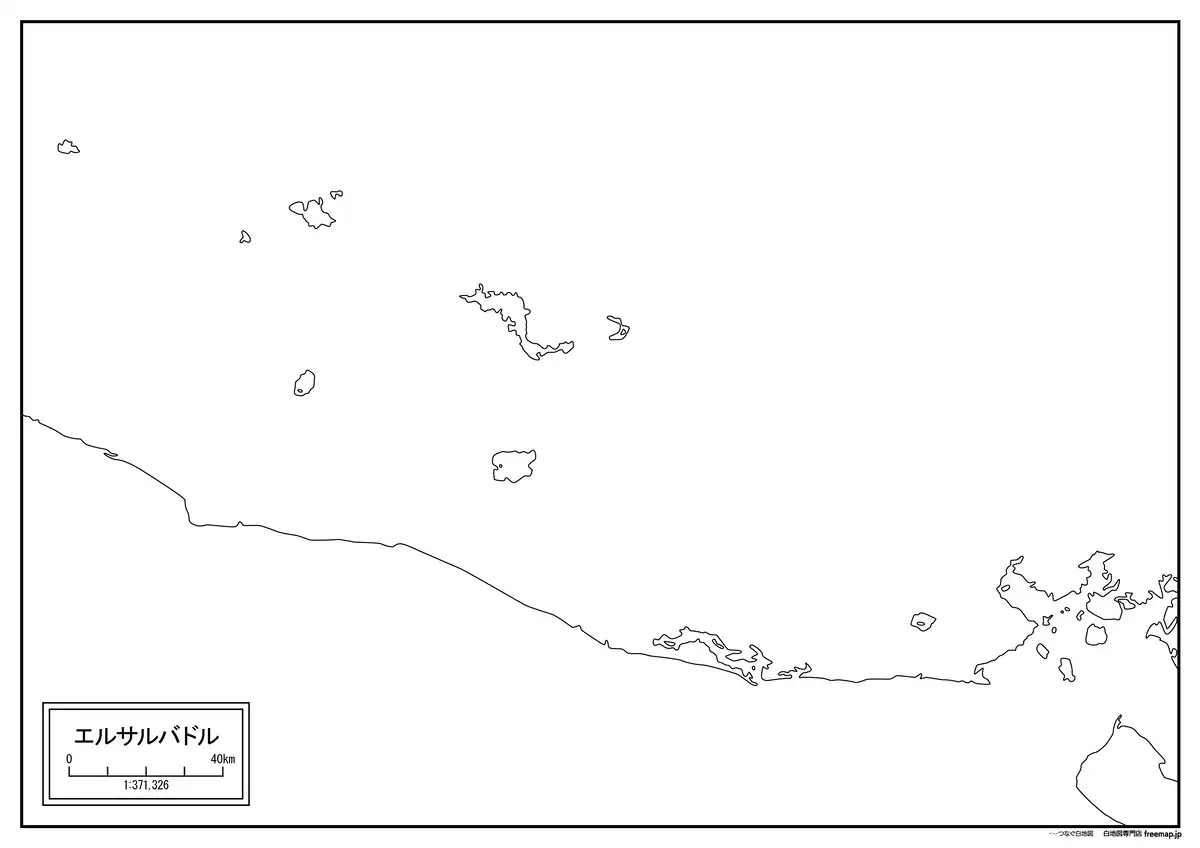 海岸線や川・池のみ記載