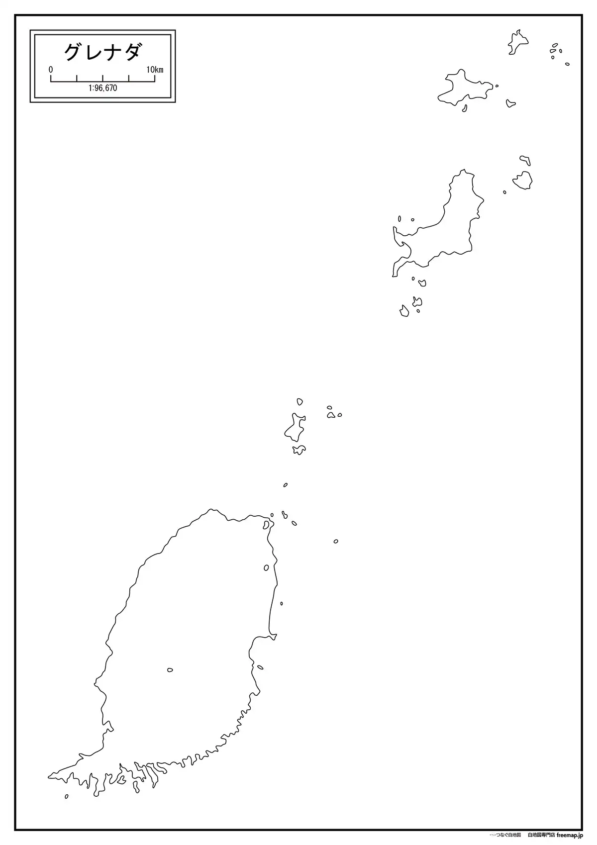 海岸線や川・池のみ記載