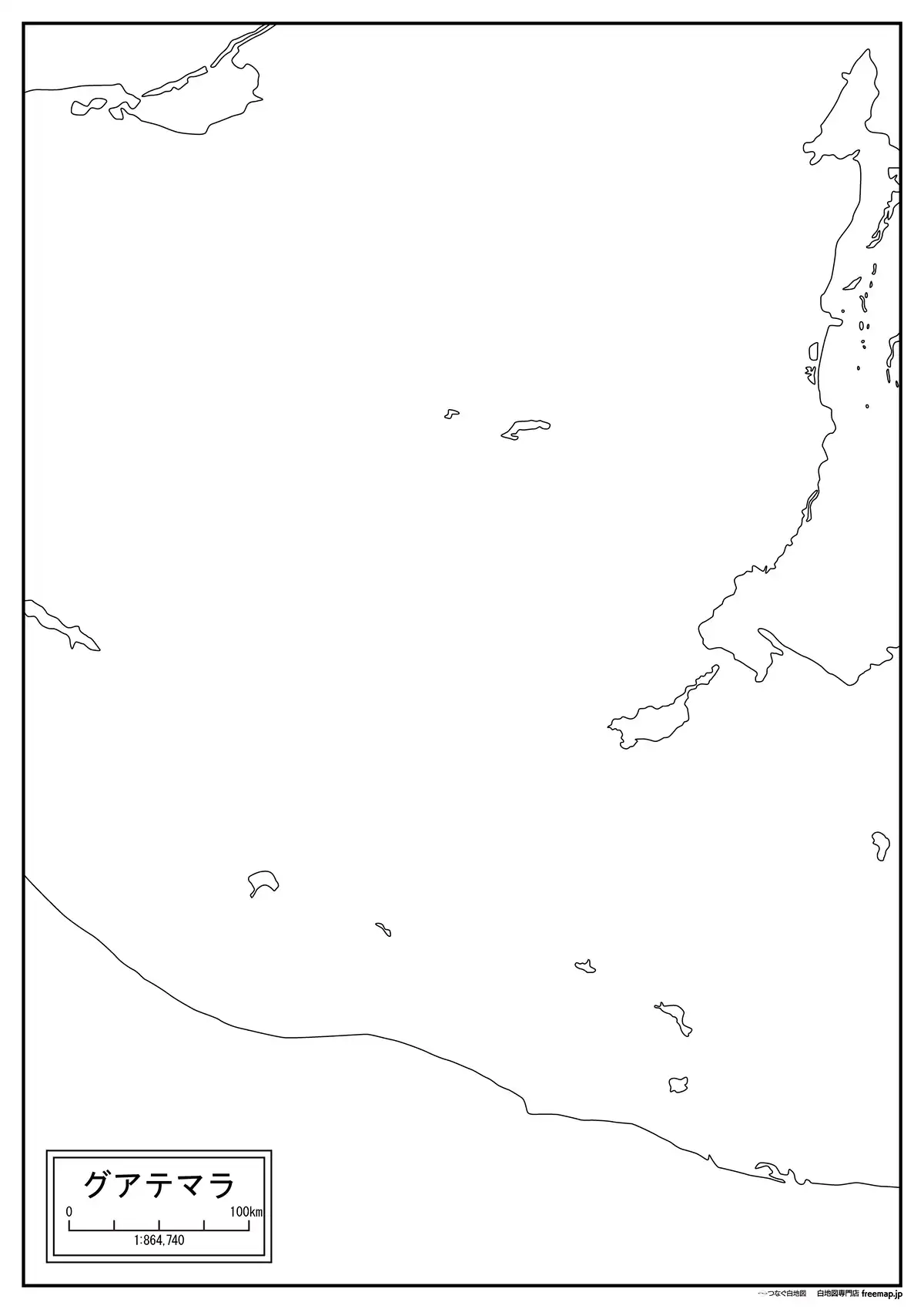 海岸線や川・池のみ記載