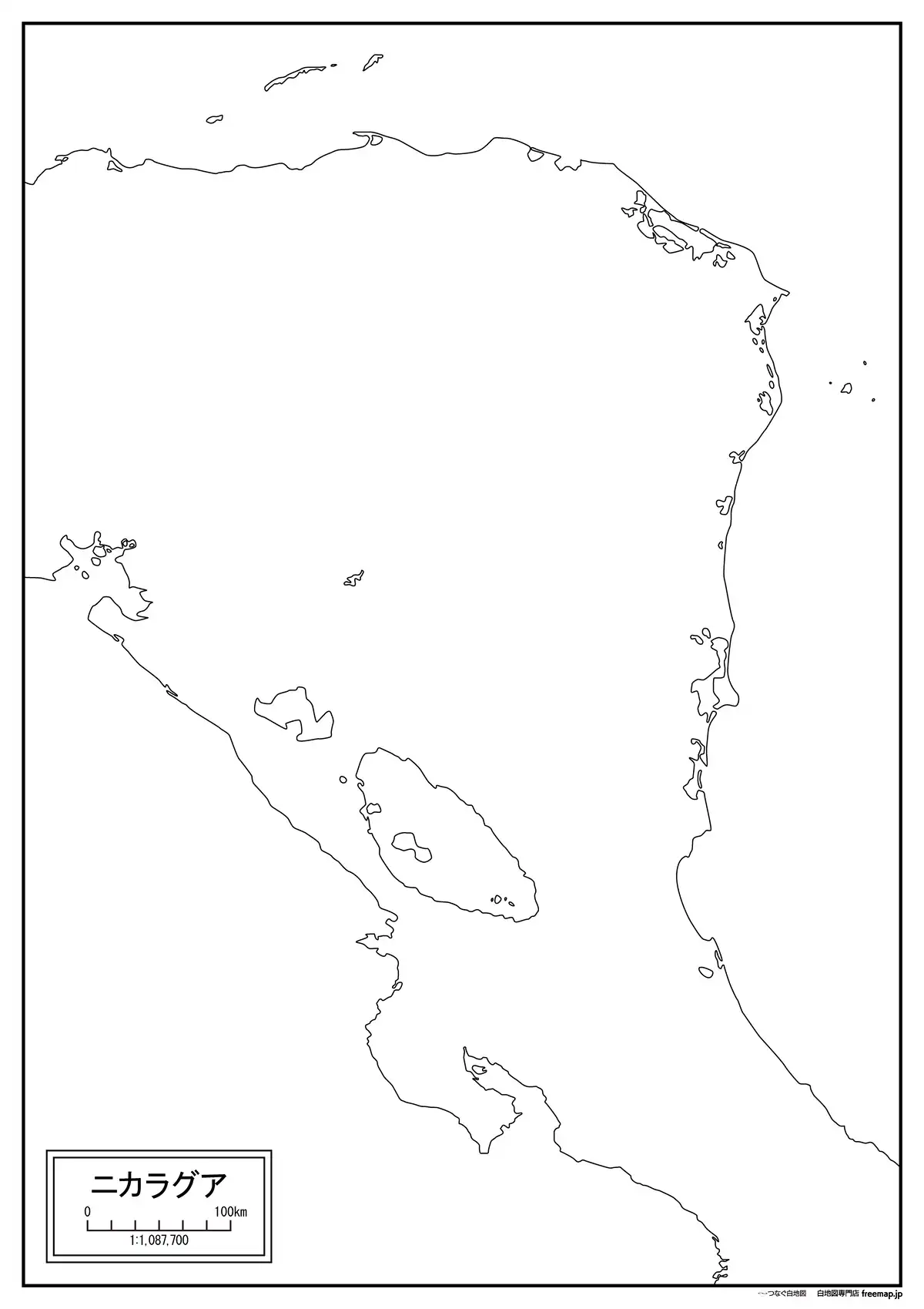 海岸線や川・池のみ記載