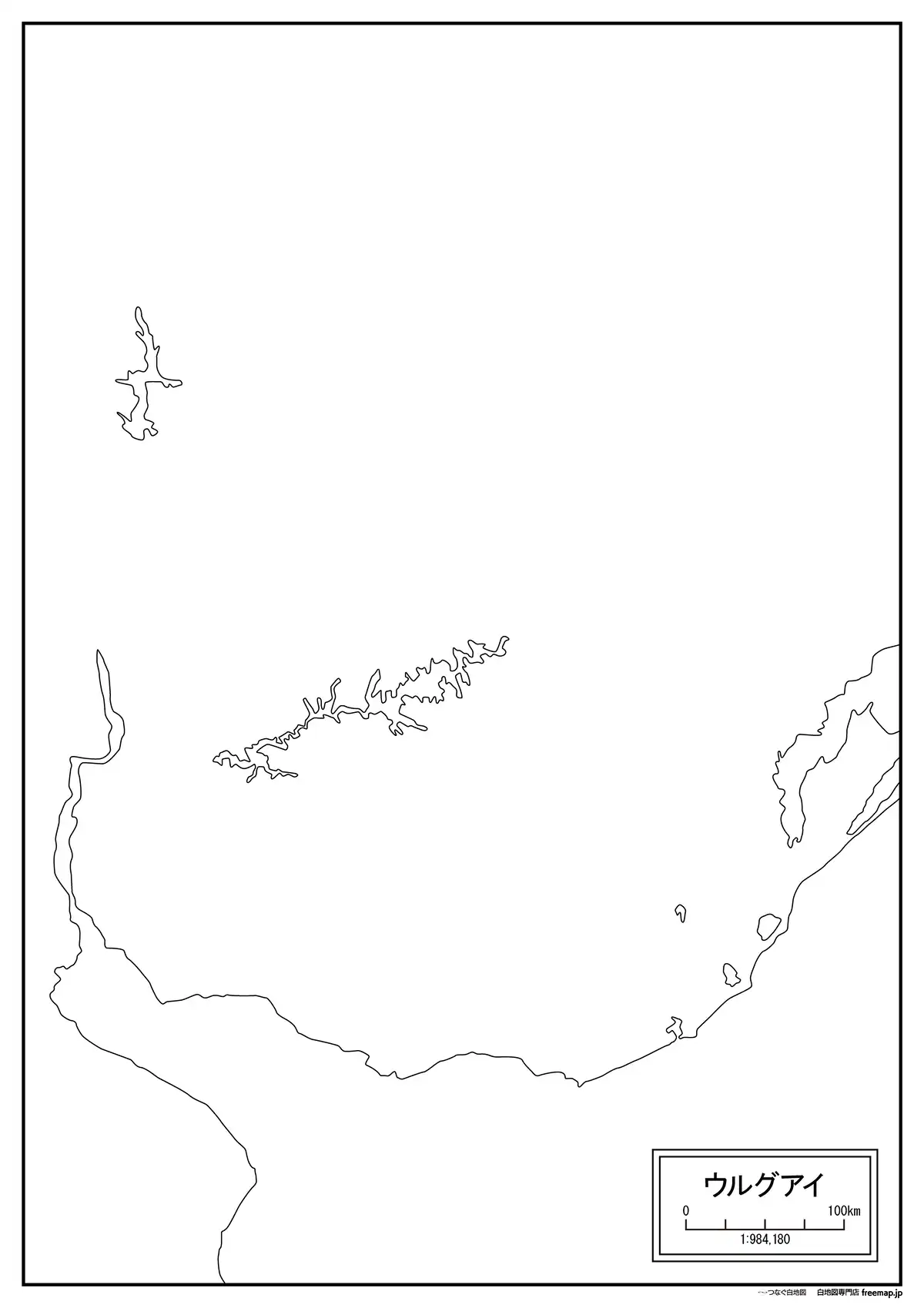 海岸線や川・池のみ記載