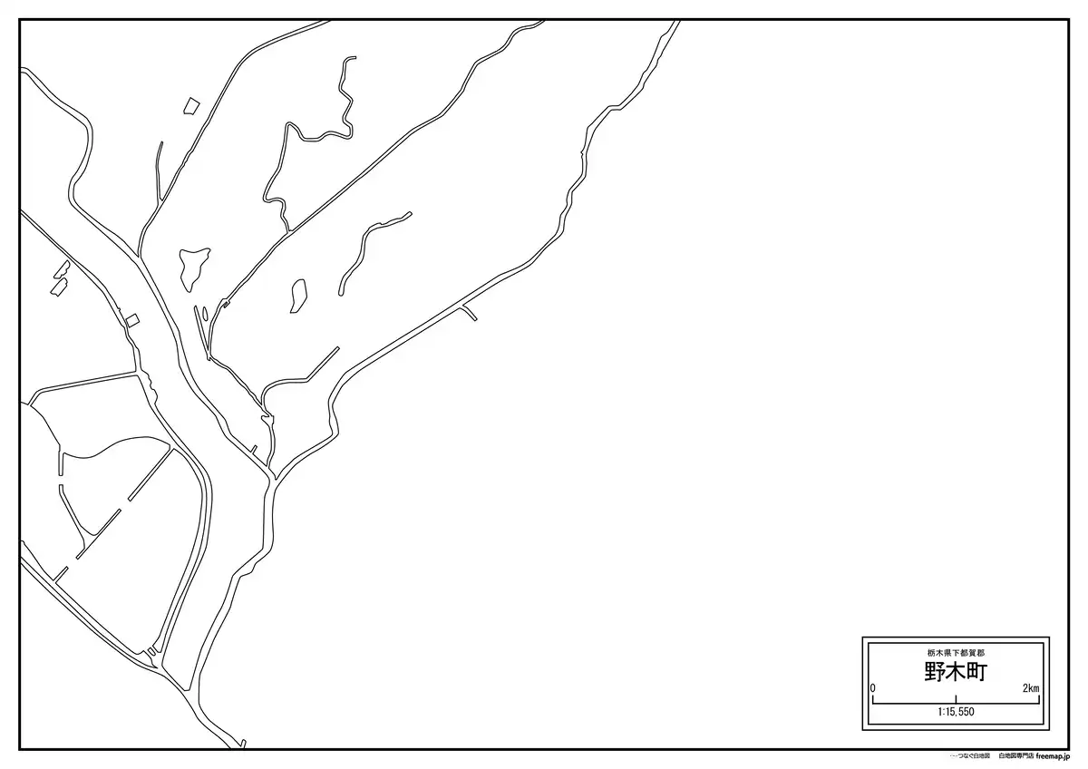 海岸線、川や池のみ記載
