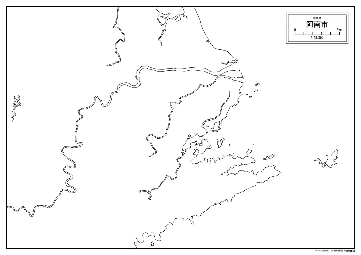 海岸線、川や池のみ記載