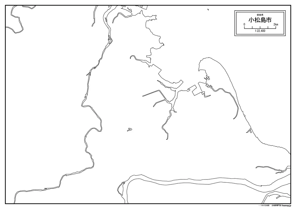 海岸線、川や池のみ記載
