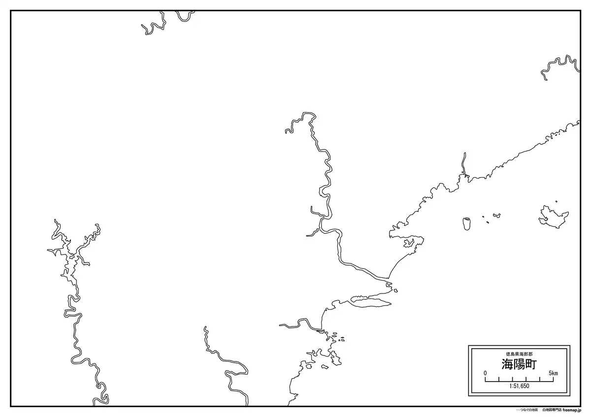 海岸線、川や池のみ記載