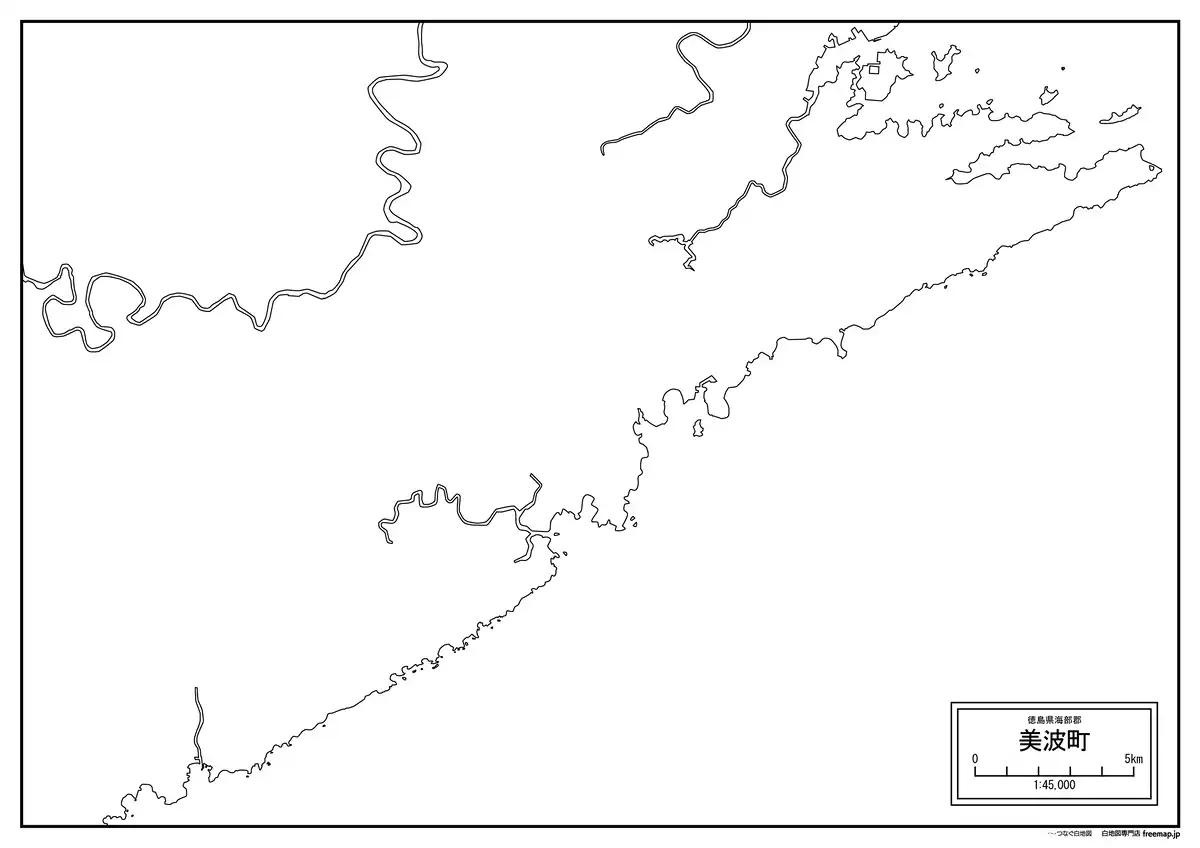 海岸線、川や池のみ記載