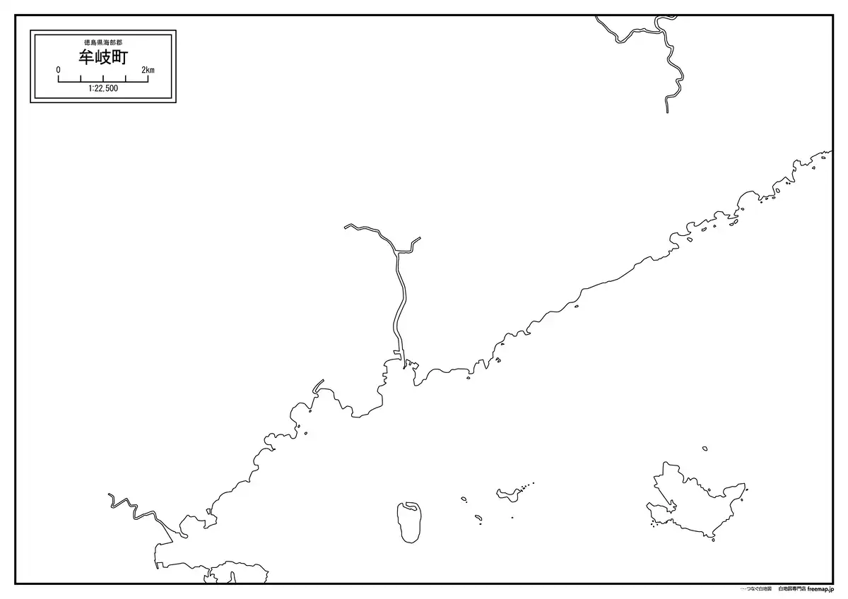 海岸線、川や池のみ記載