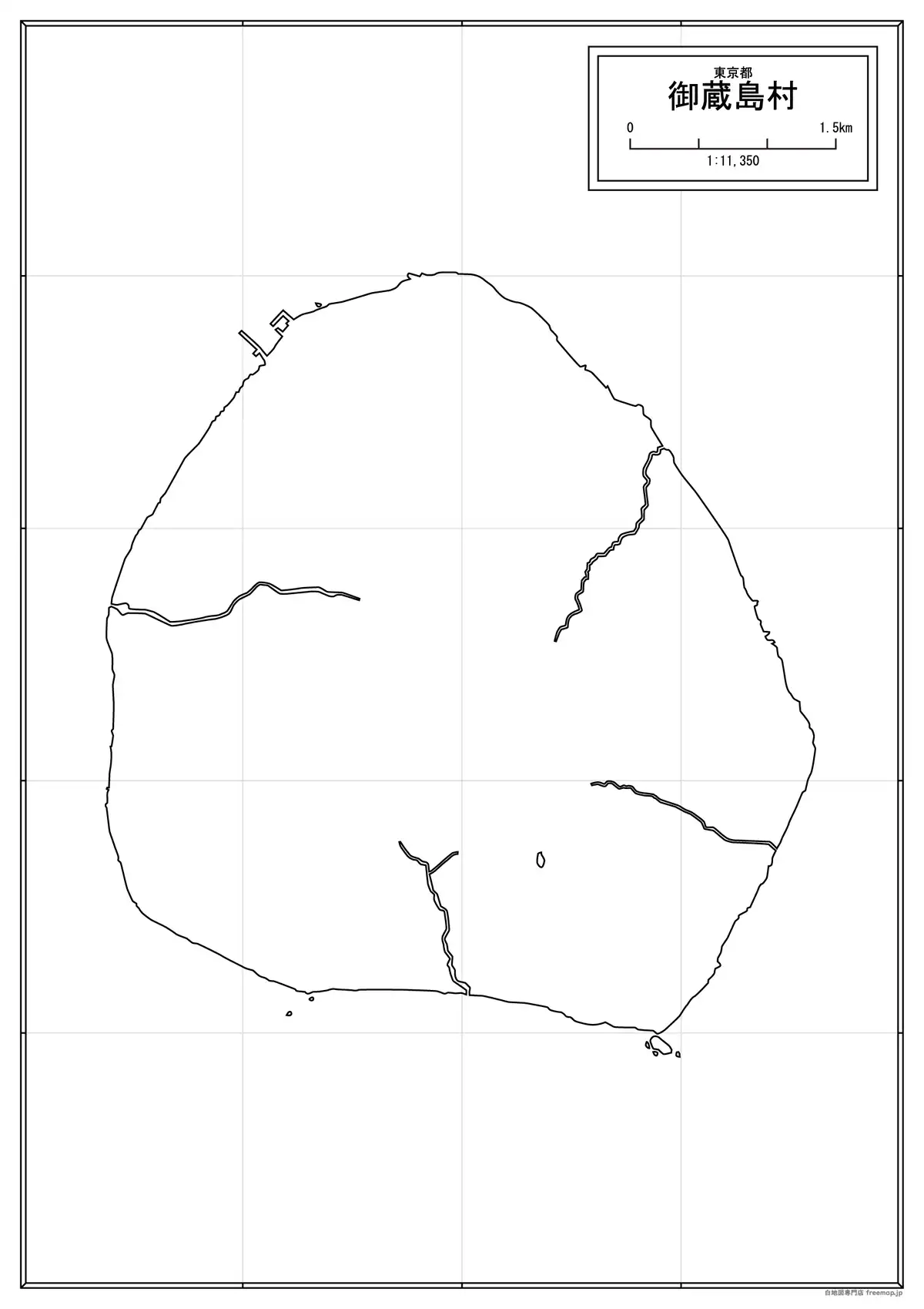 海岸線や川・池のみ記載