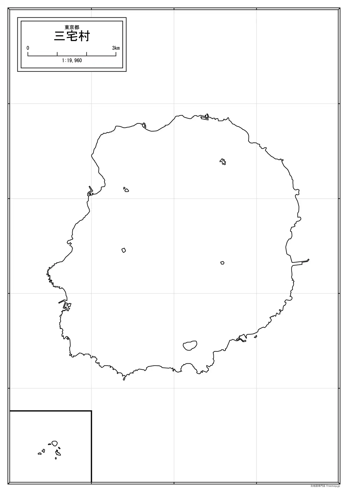 海岸線や川・池のみ記載