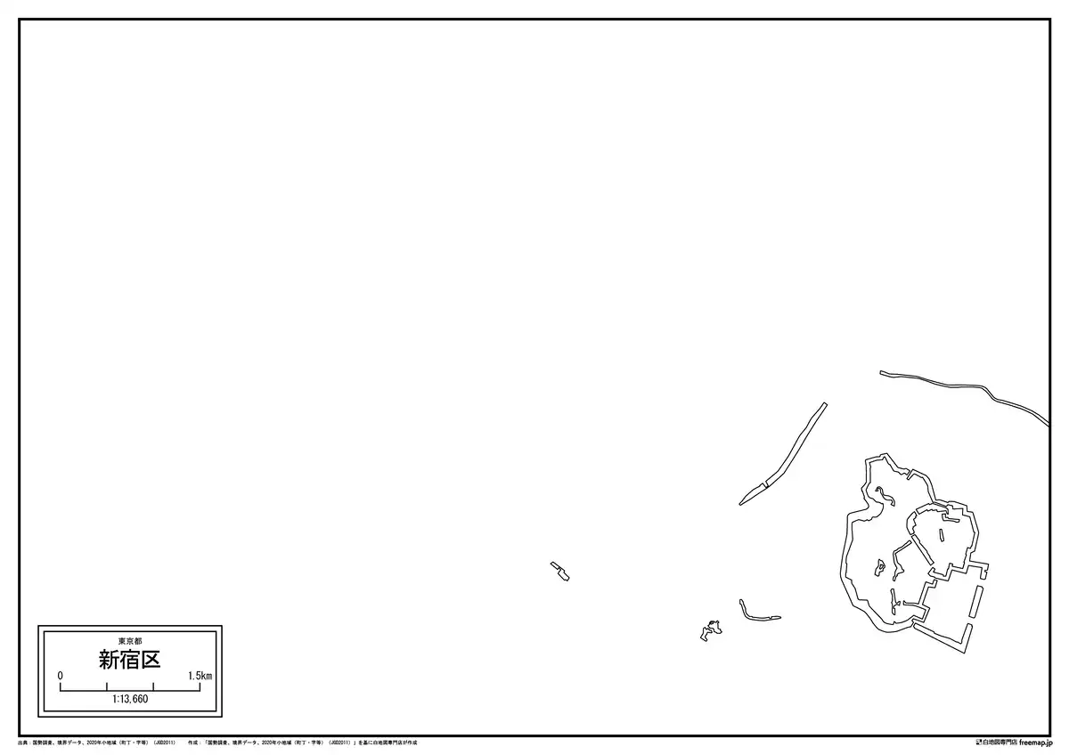 海岸線、川や池のみ記載