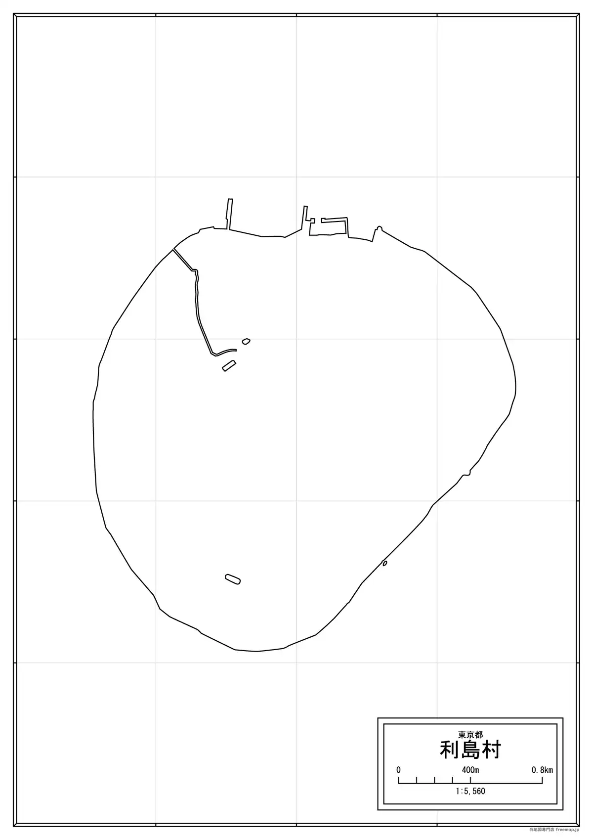 海岸線や川・池のみ記載
