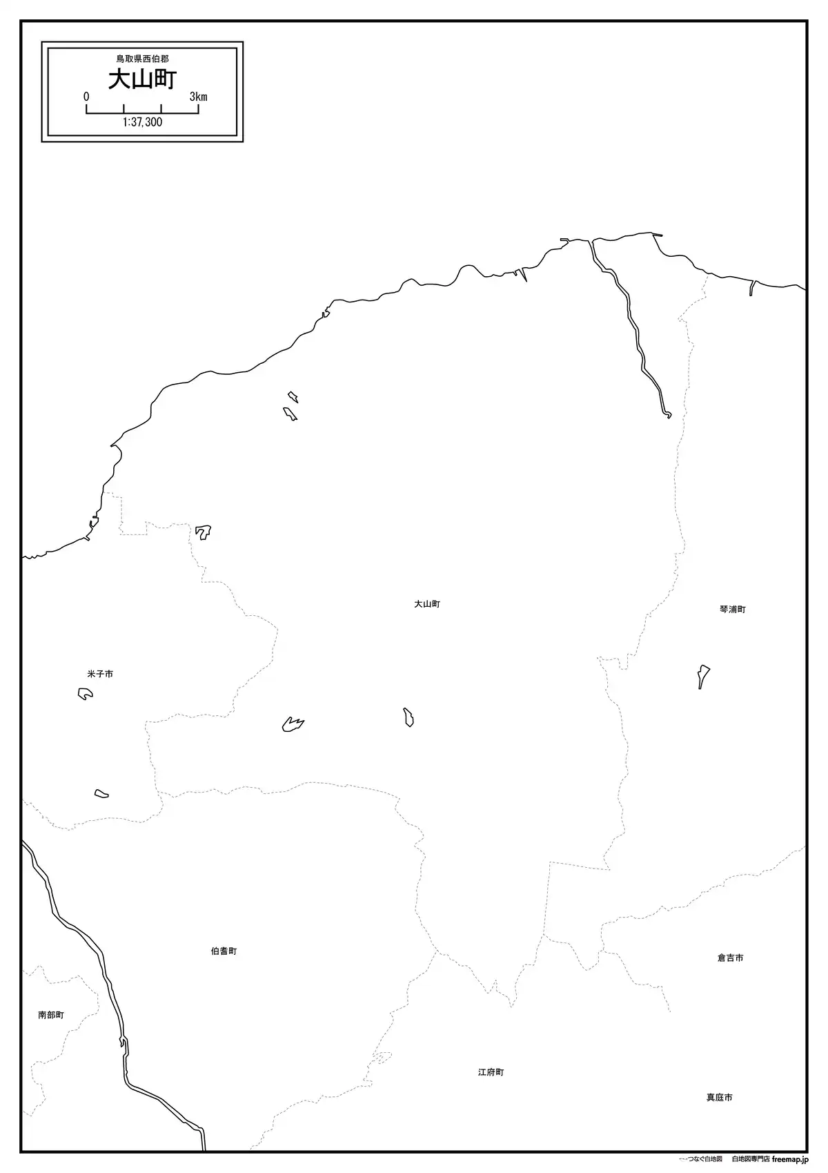 海岸線、川や池のみ記載