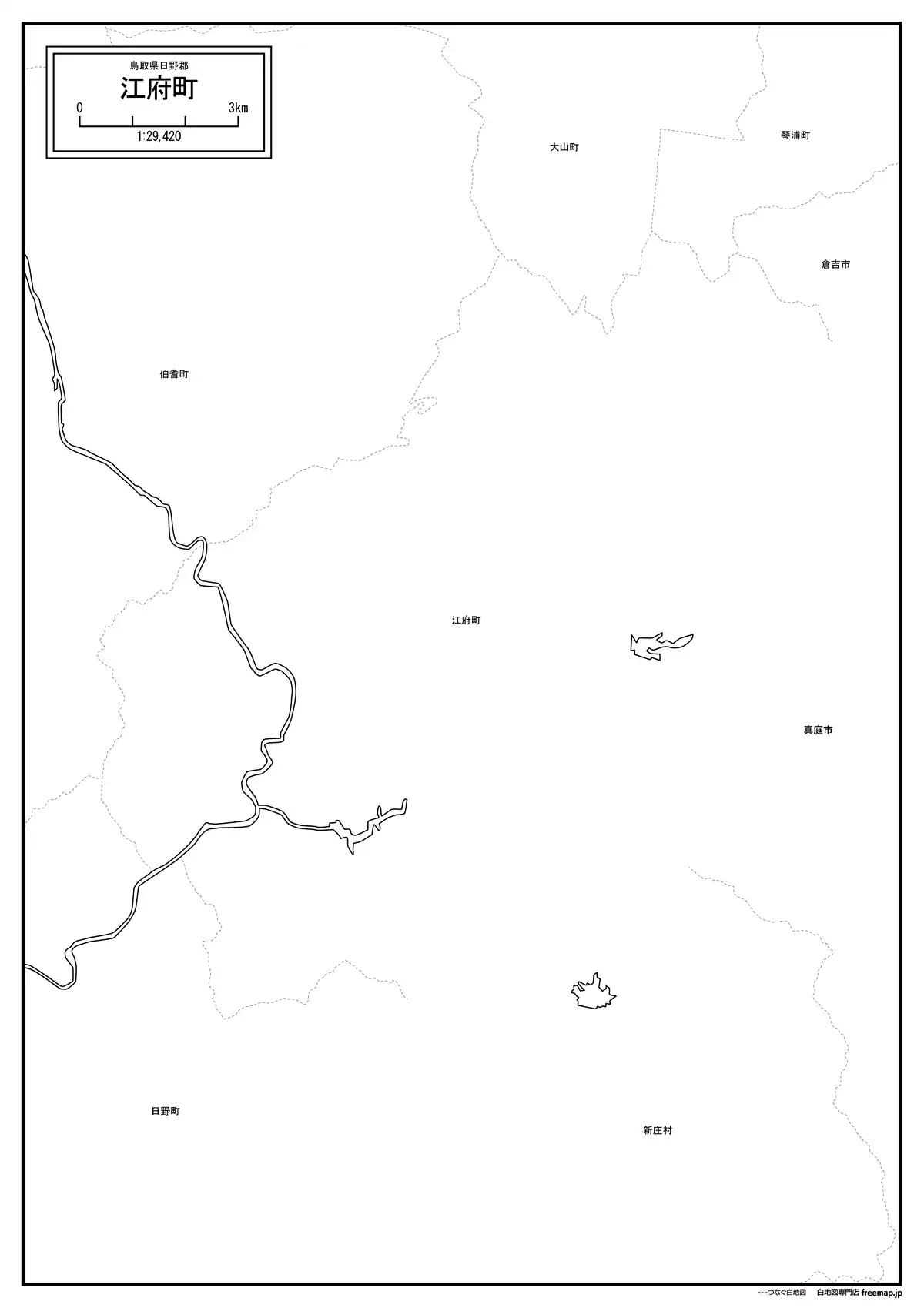 海岸線、川や池のみ記載
