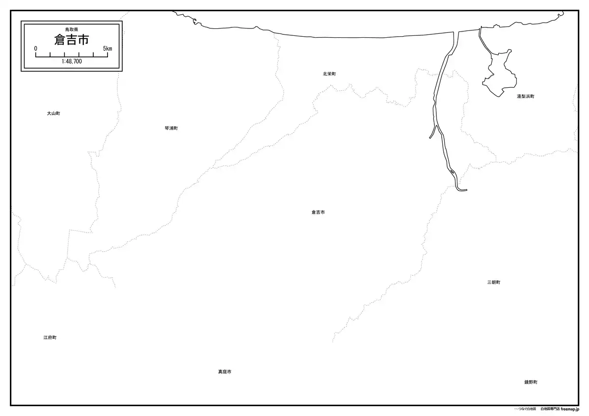 海岸線、川や池のみ記載