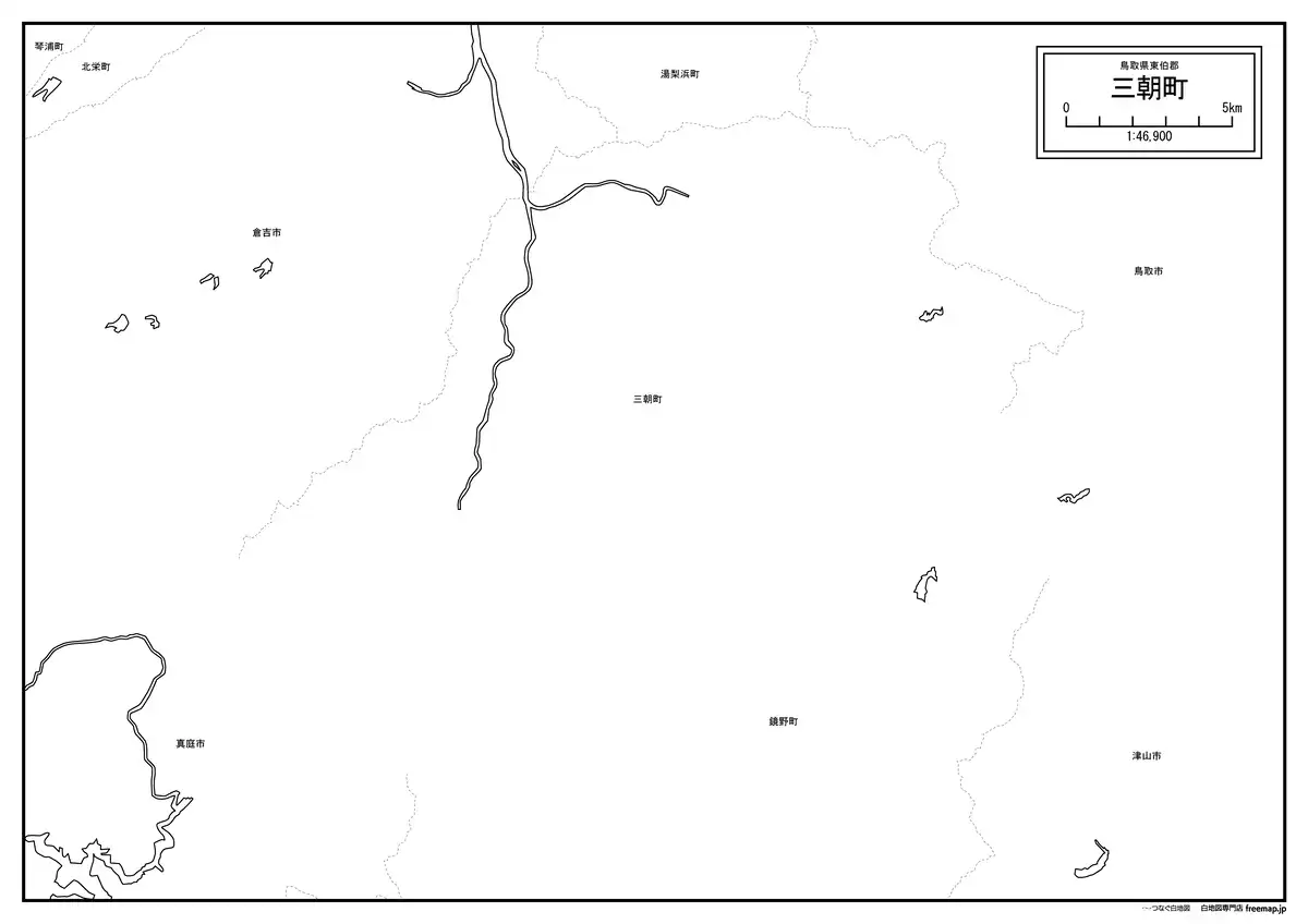 海岸線、川や池のみ記載