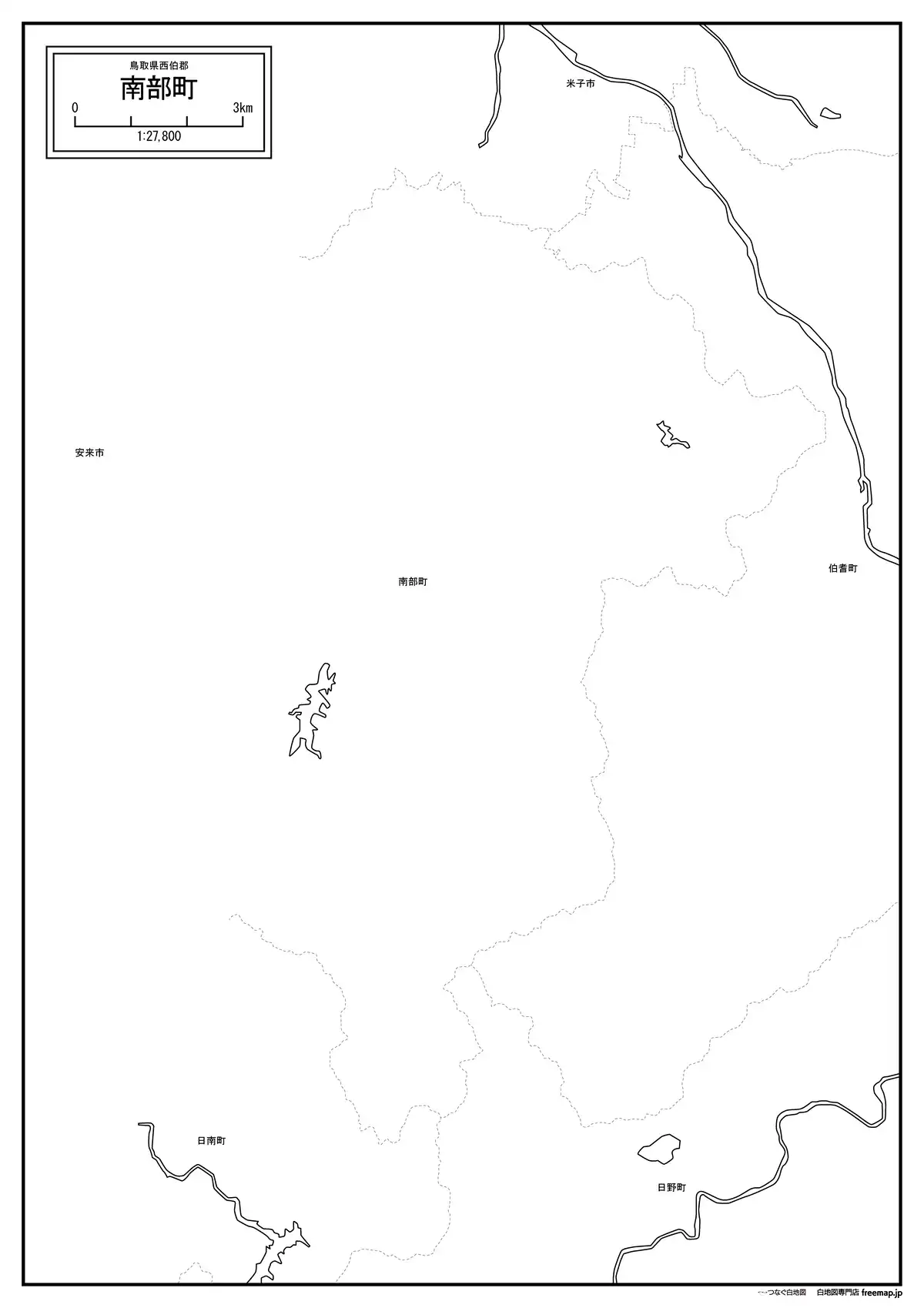 海岸線、川や池のみ記載