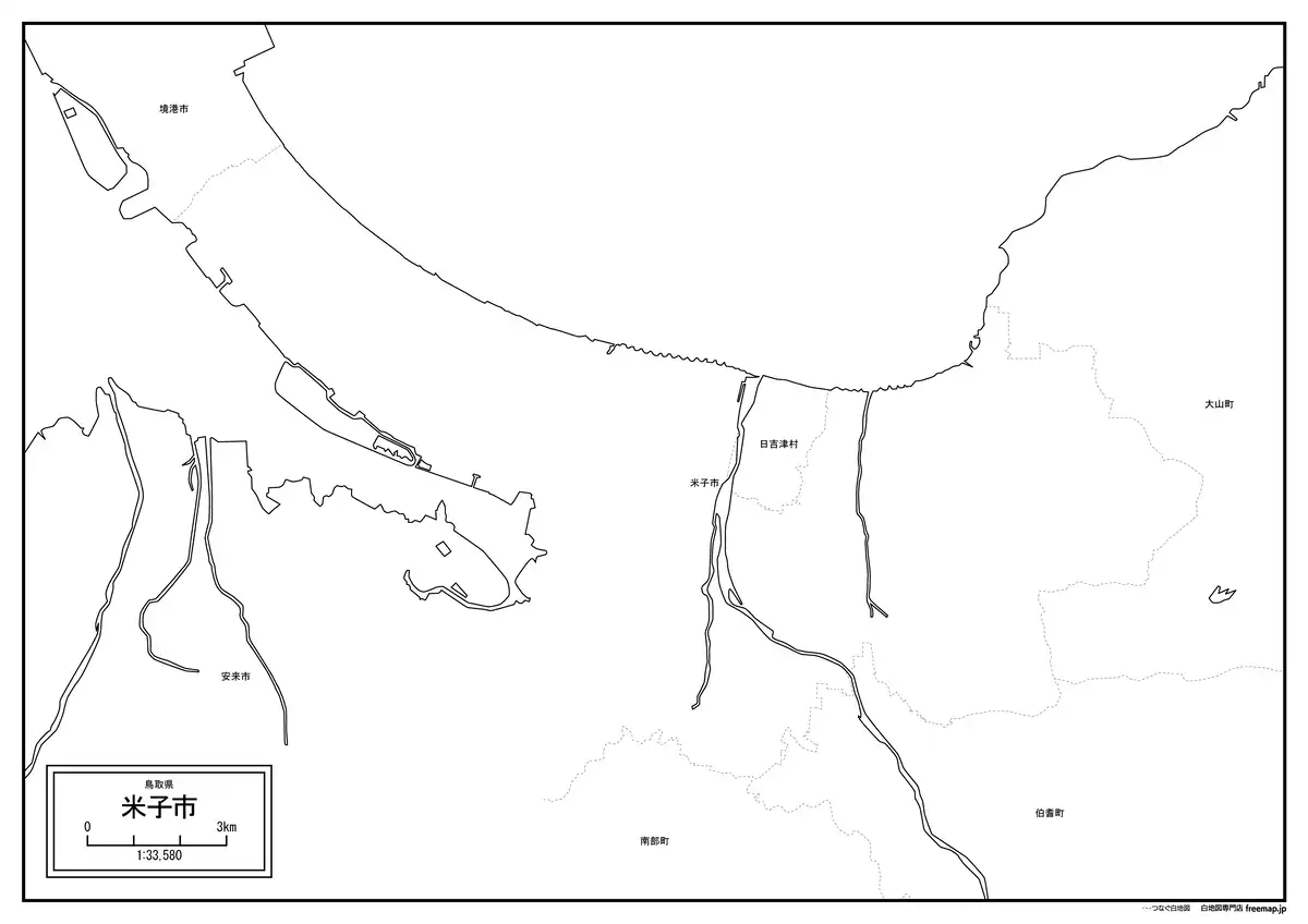 海岸線、川や池のみ記載