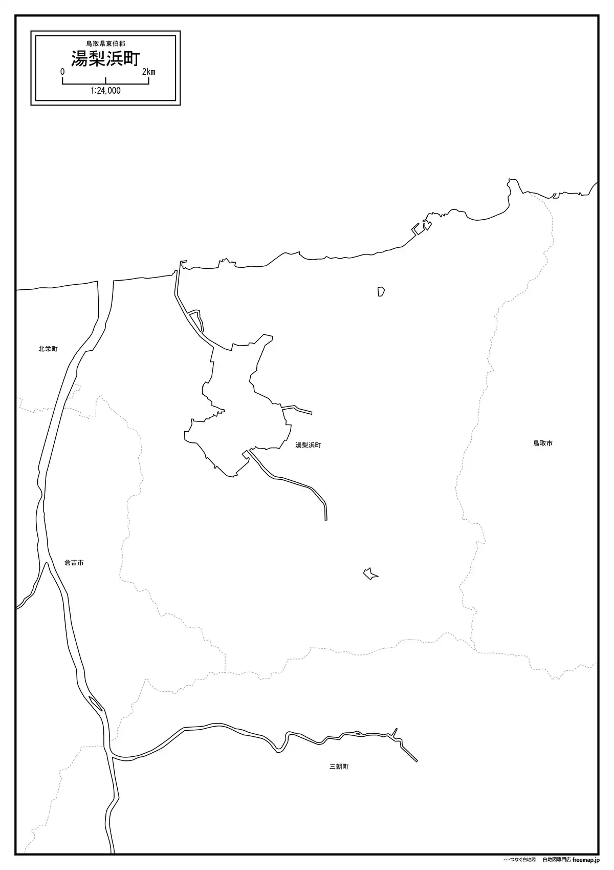 海岸線、川や池のみ記載