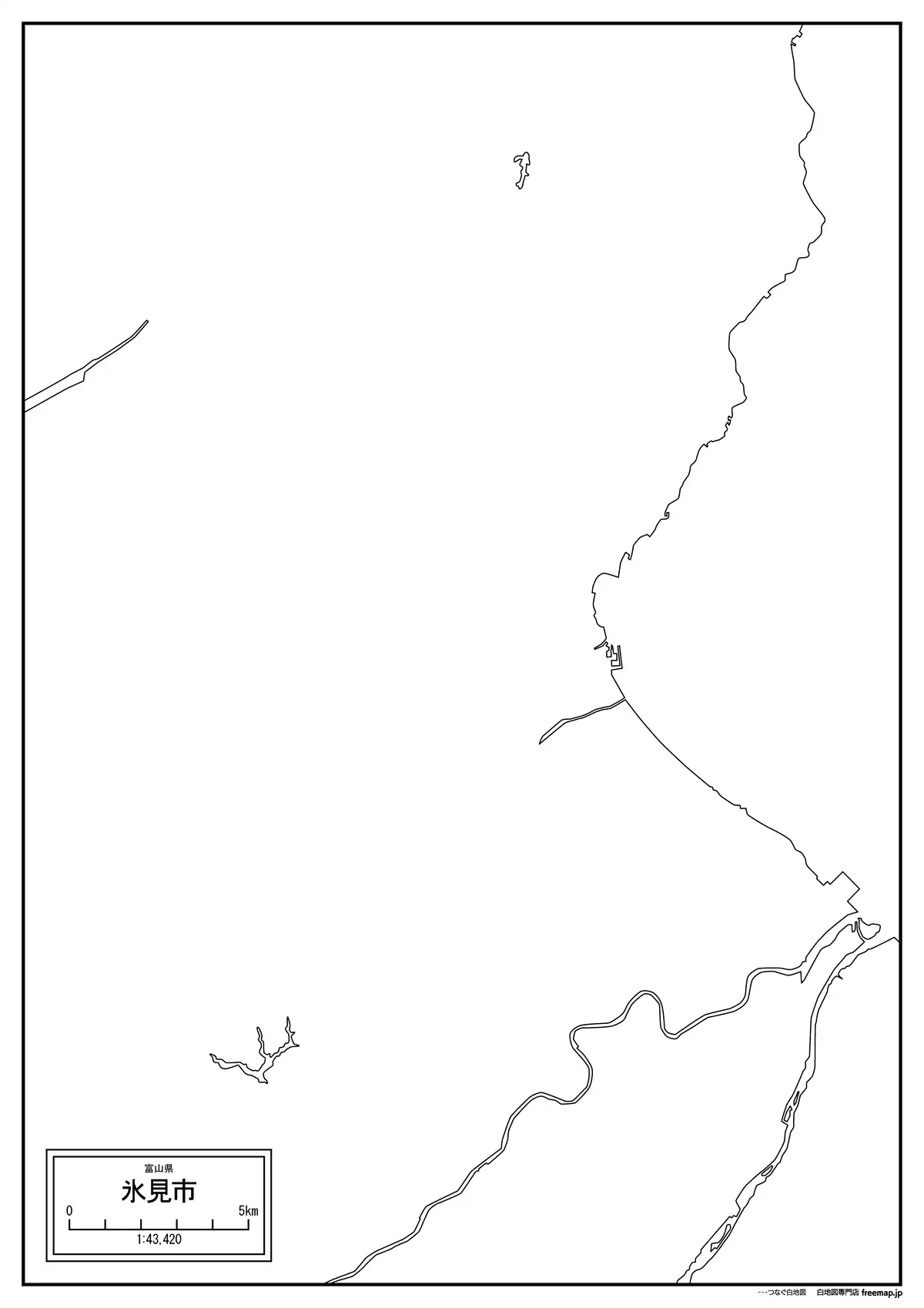 海岸線、川や池のみ記載