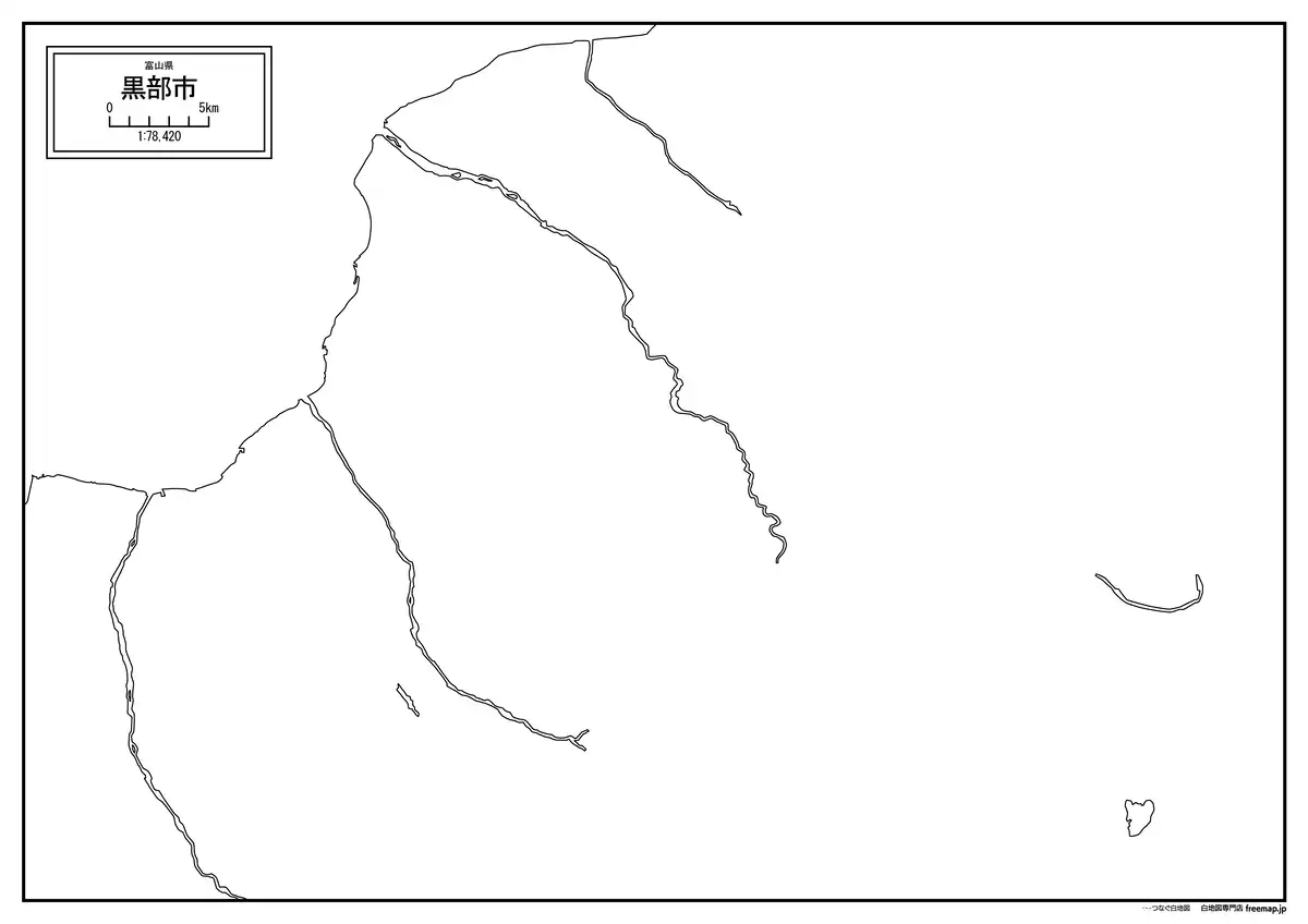 海岸線、川や池のみ記載