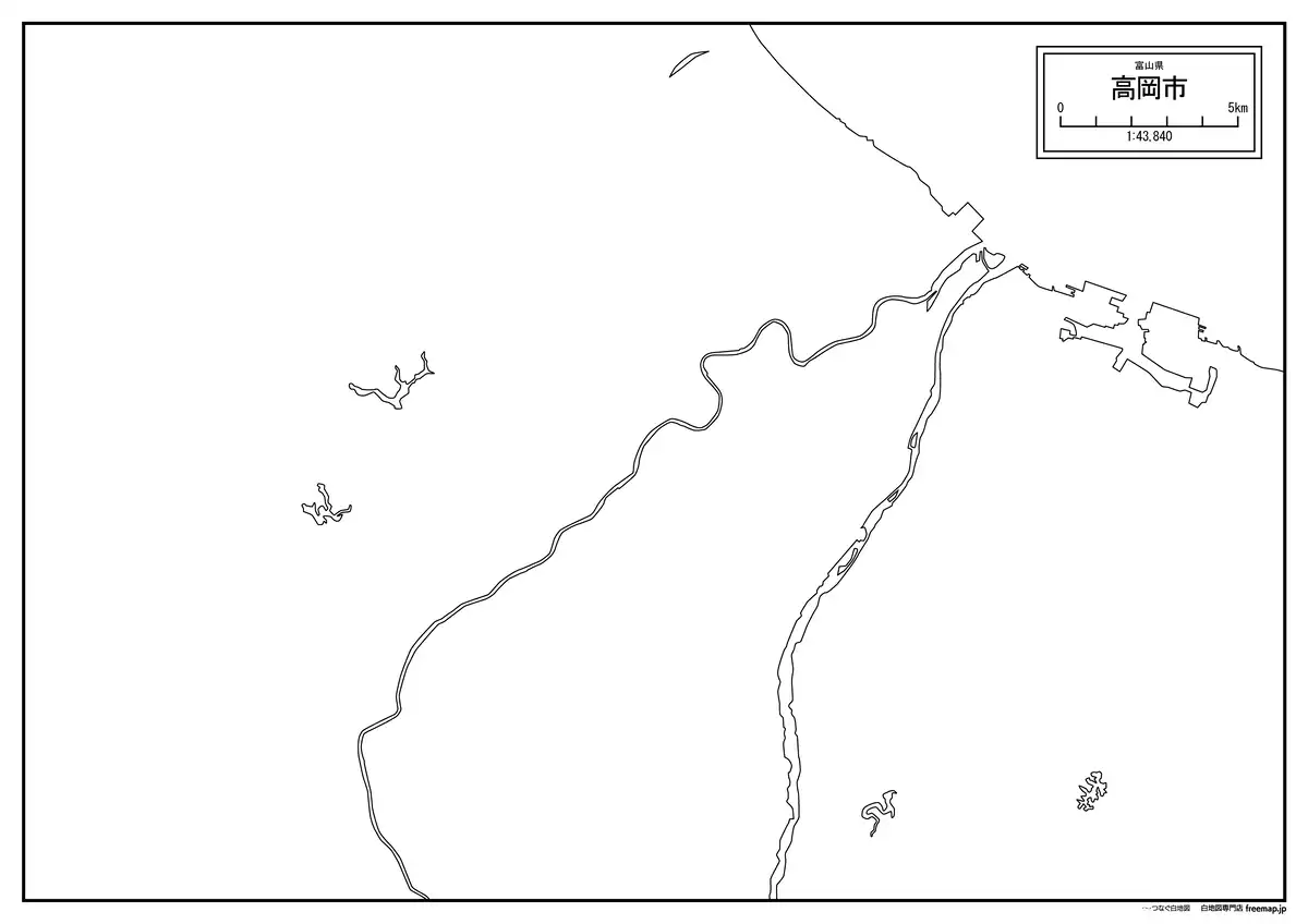 海岸線、川や池のみ記載