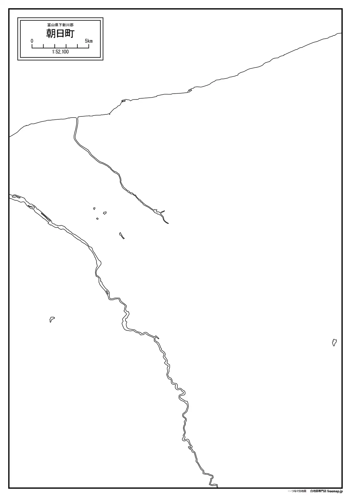 海岸線、川や池のみ記載
