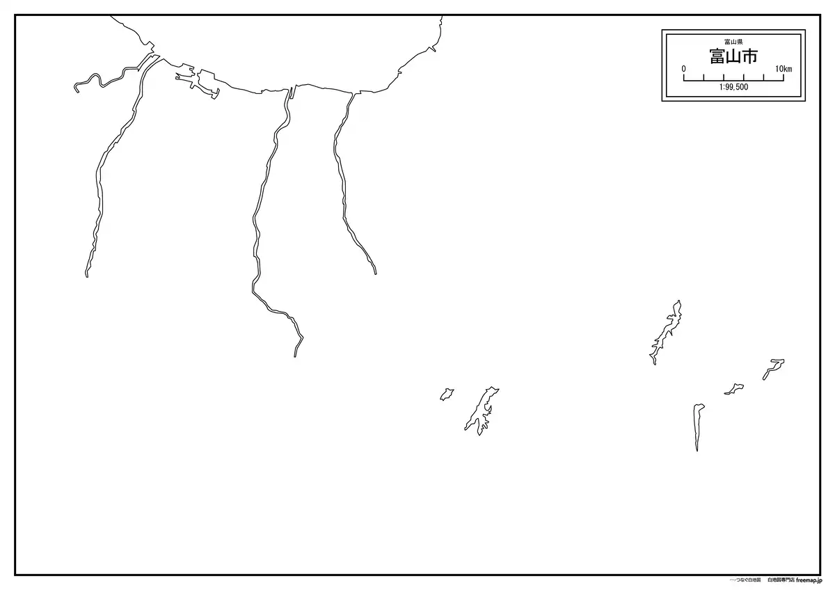 海岸線、川や池のみ記載