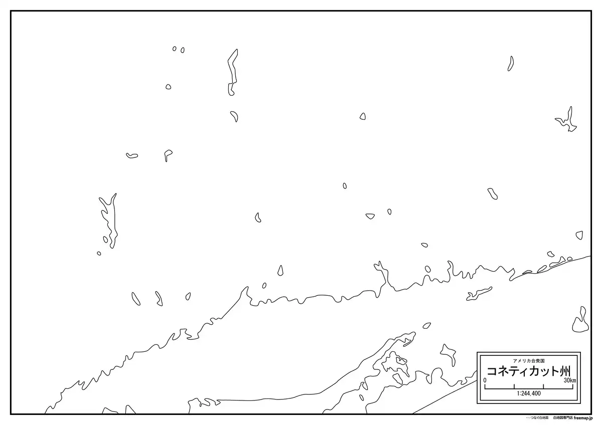 海岸線、川や池のみ記載