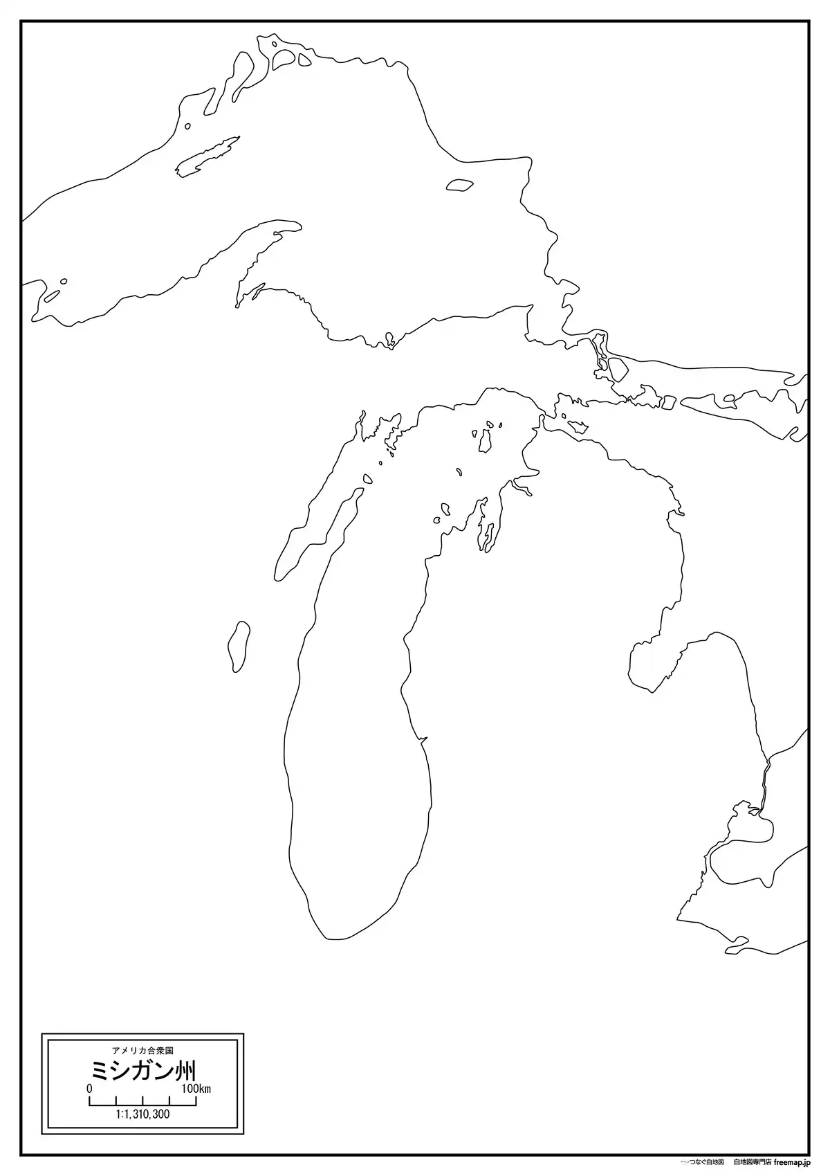 海岸線、川や池のみ記載
