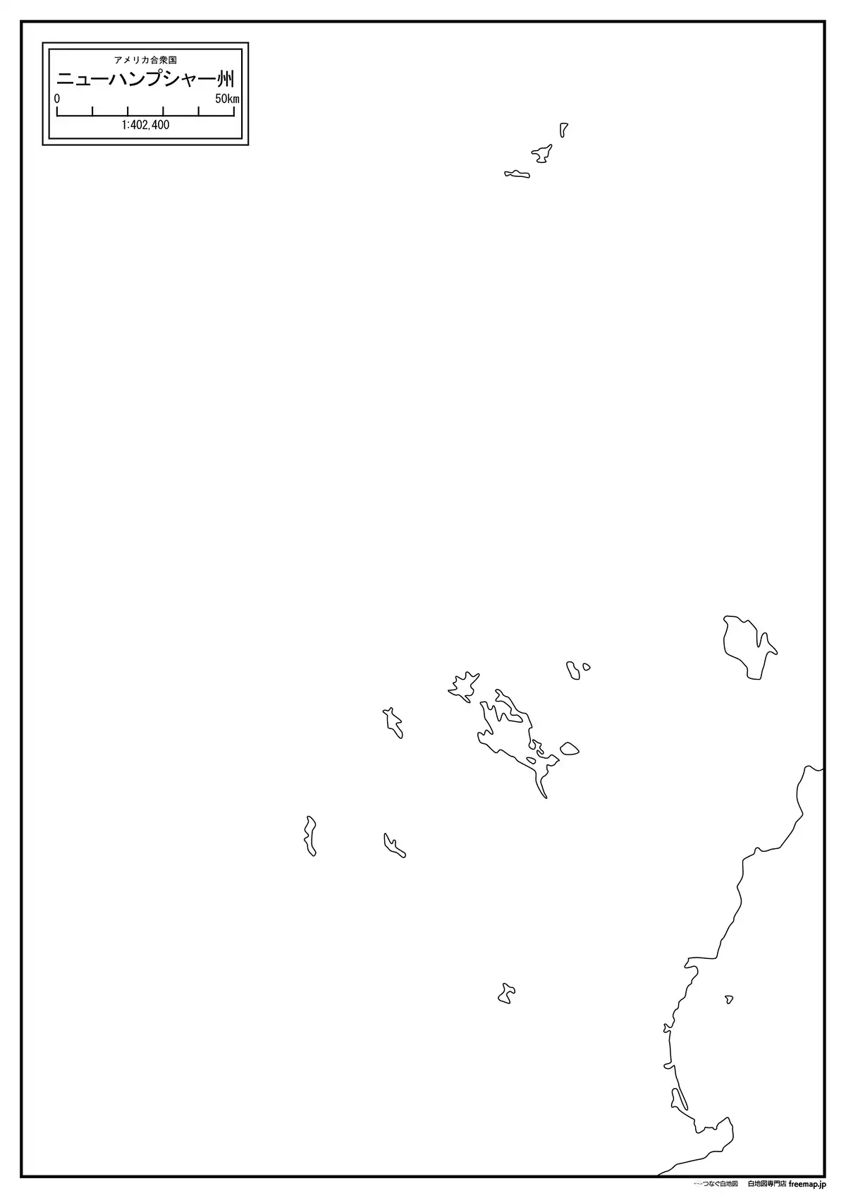 海岸線、川や池のみ記載