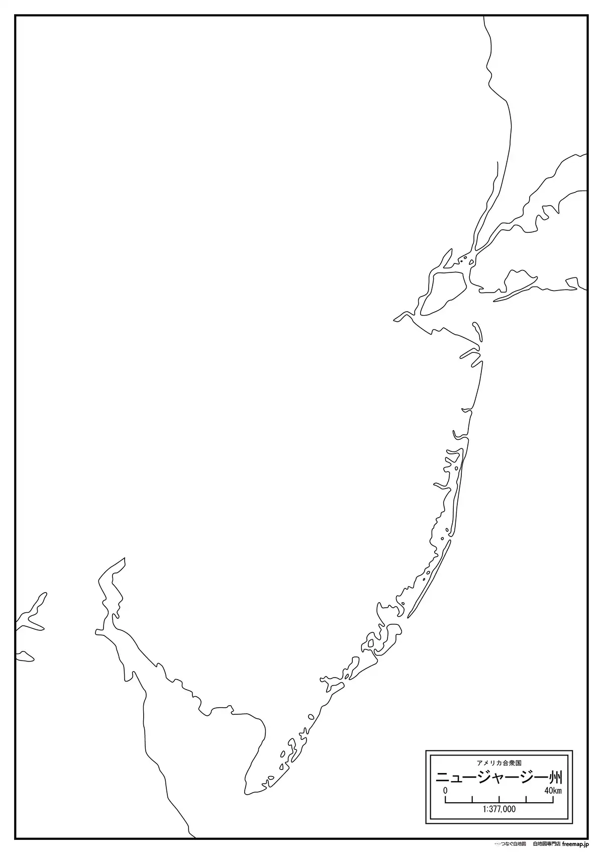 海岸線、川や池のみ記載