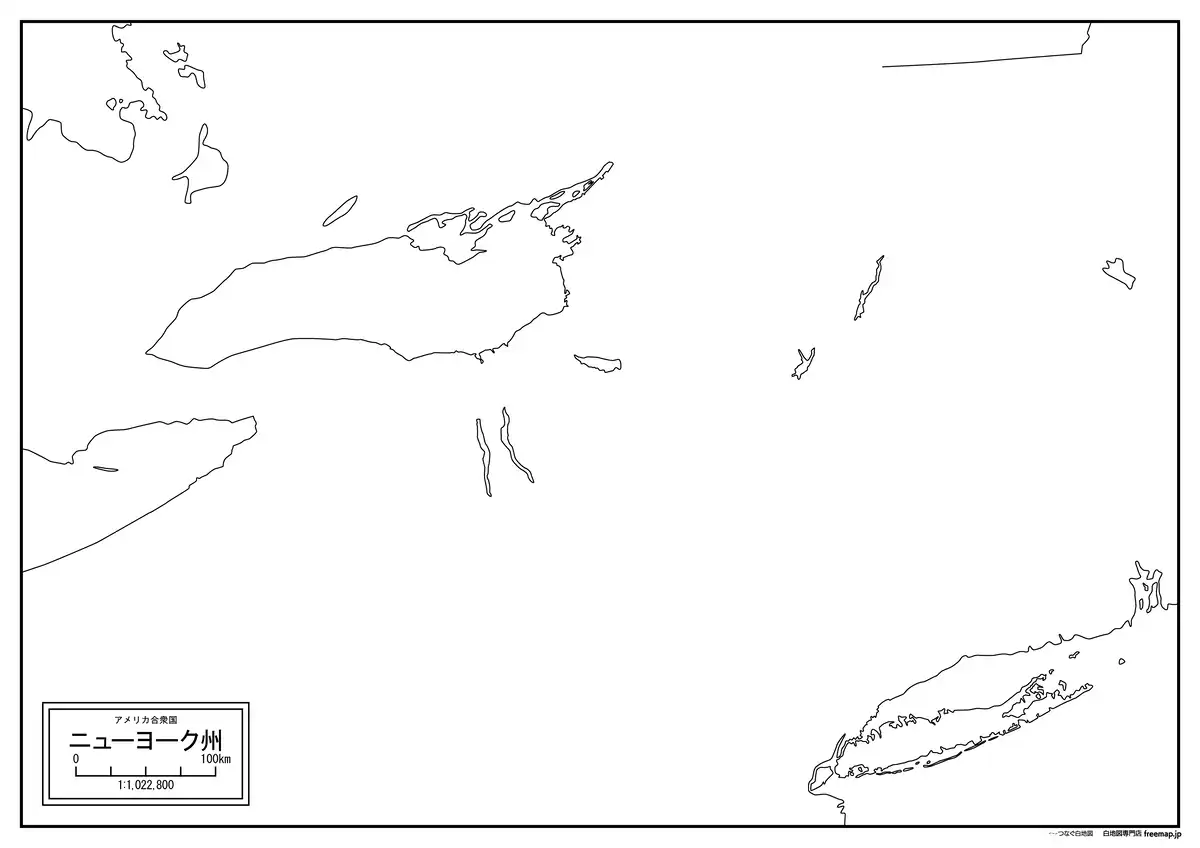 海岸線、川や池のみ記載