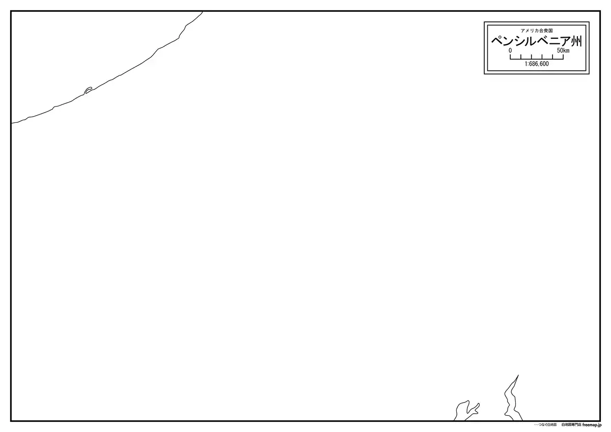 海岸線、川や池のみ記載