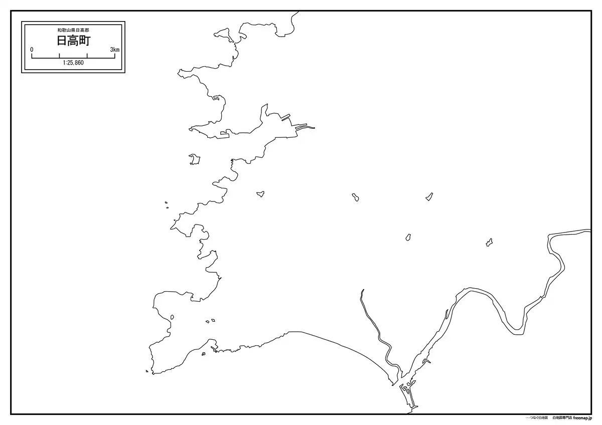 海岸線、川や池のみ記載