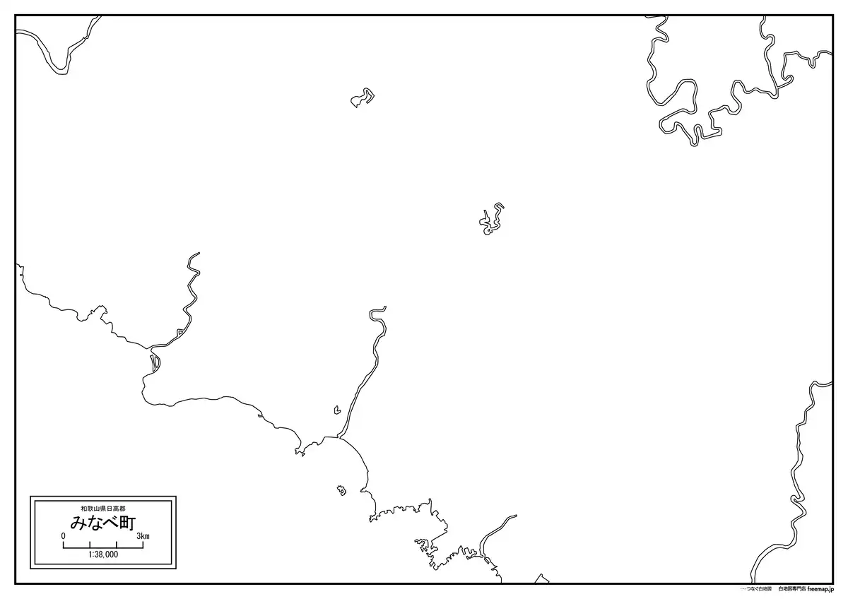海岸線、川や池のみ記載