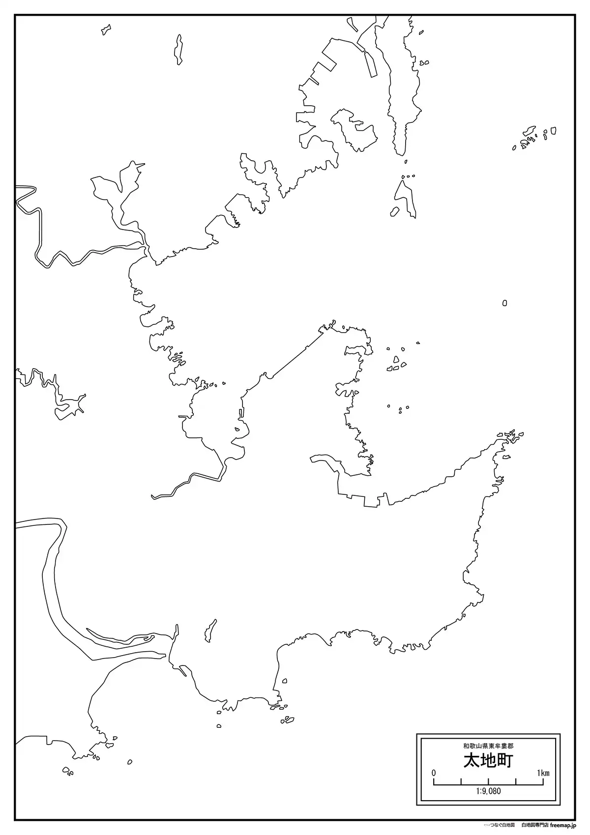 海岸線、川や池のみ記載