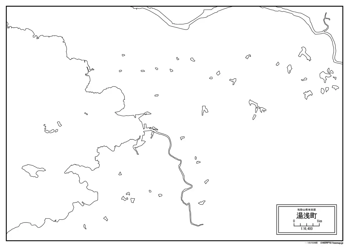 海岸線、川や池のみ記載