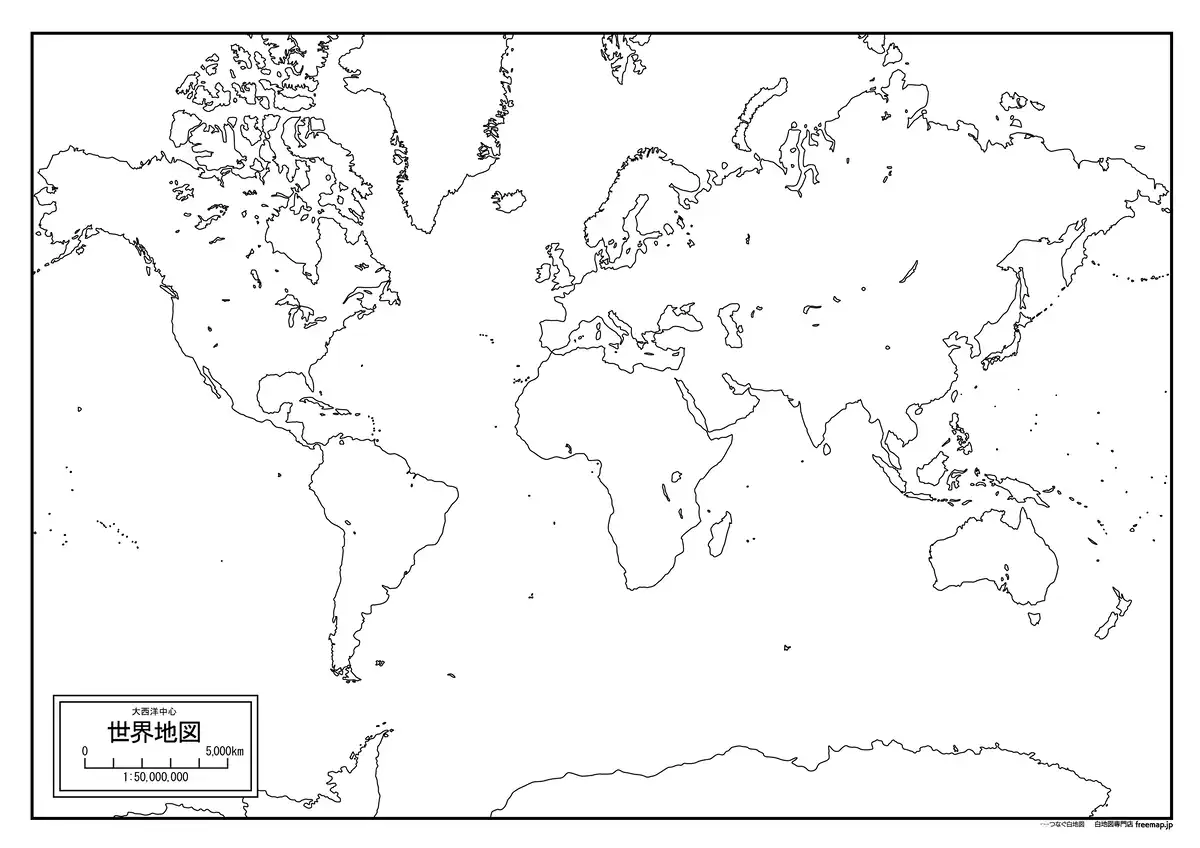海岸線や川・池のみ記載