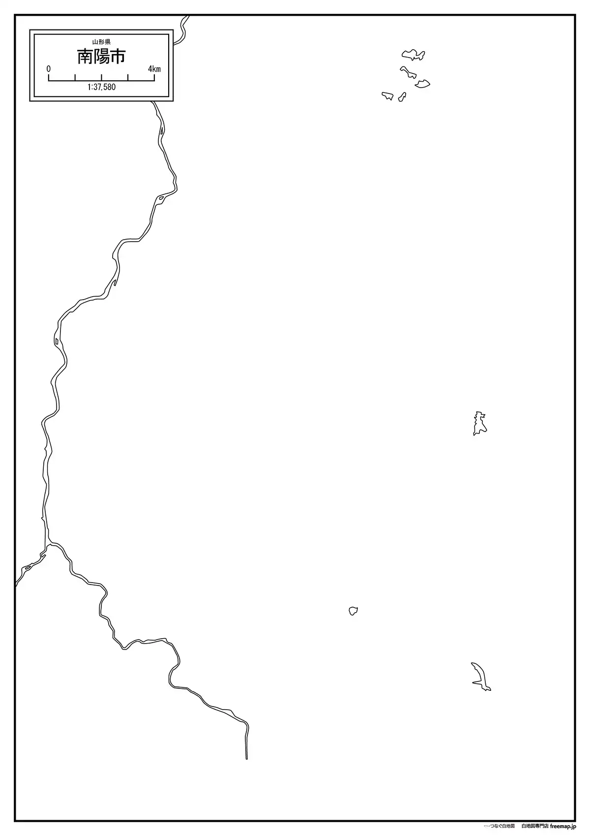 海岸線、川や池のみ記載