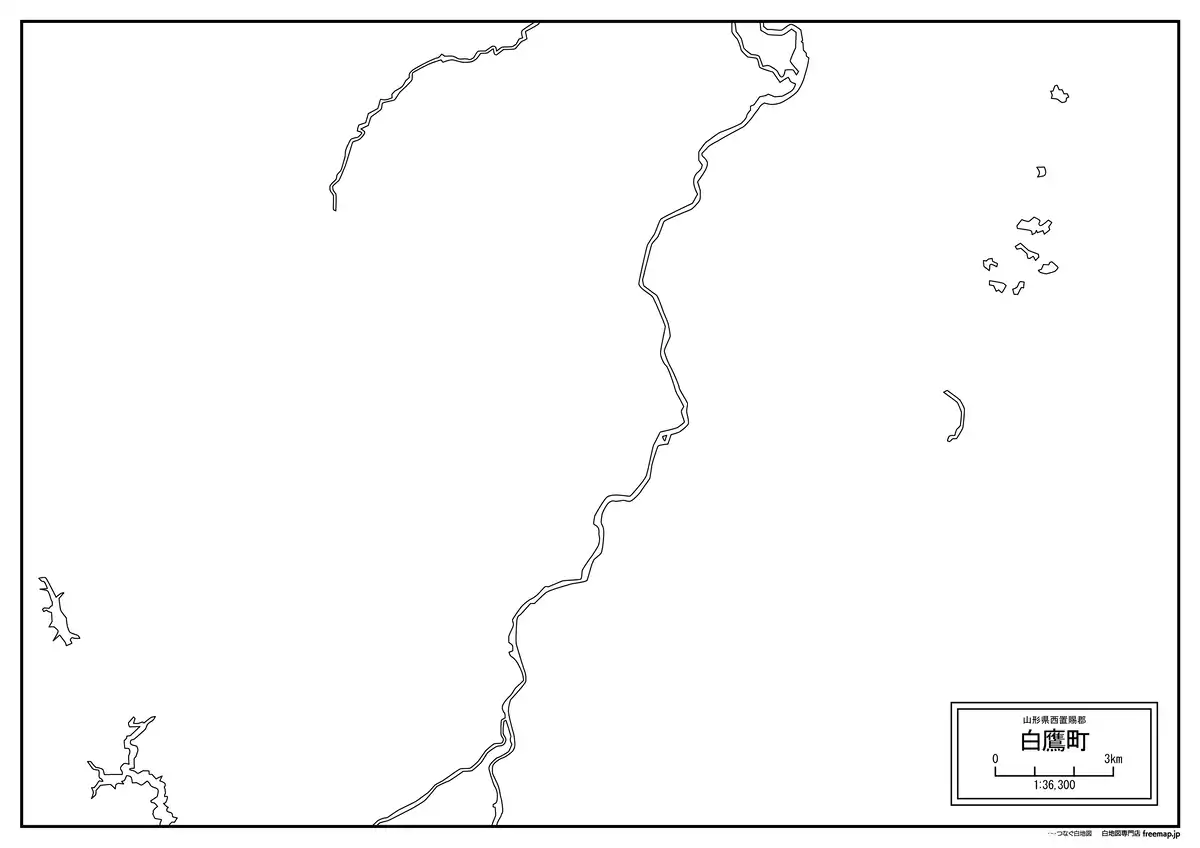 海岸線、川や池のみ記載