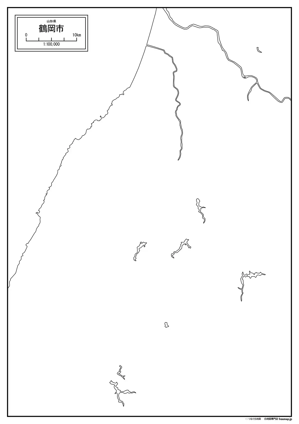 海岸線、川や池のみ記載