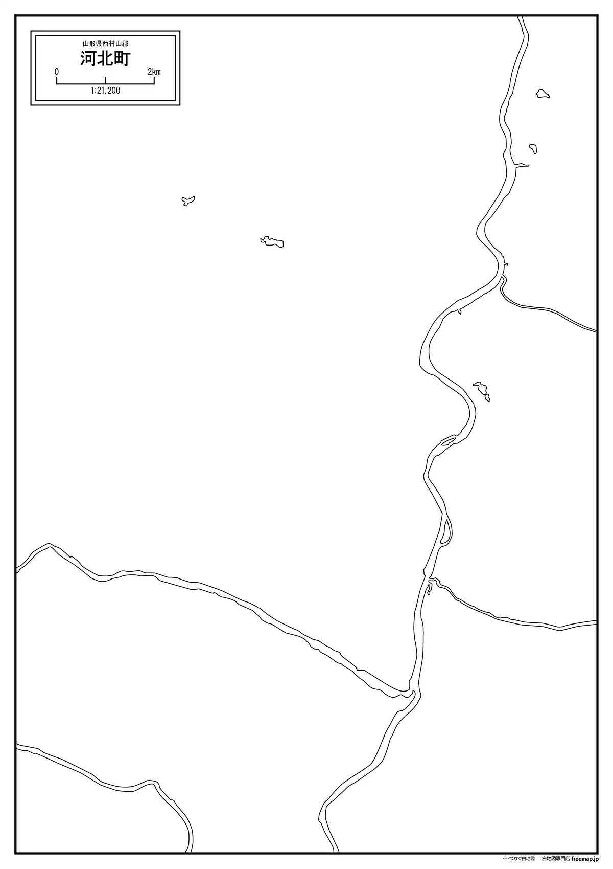 海岸線、川や池のみ記載