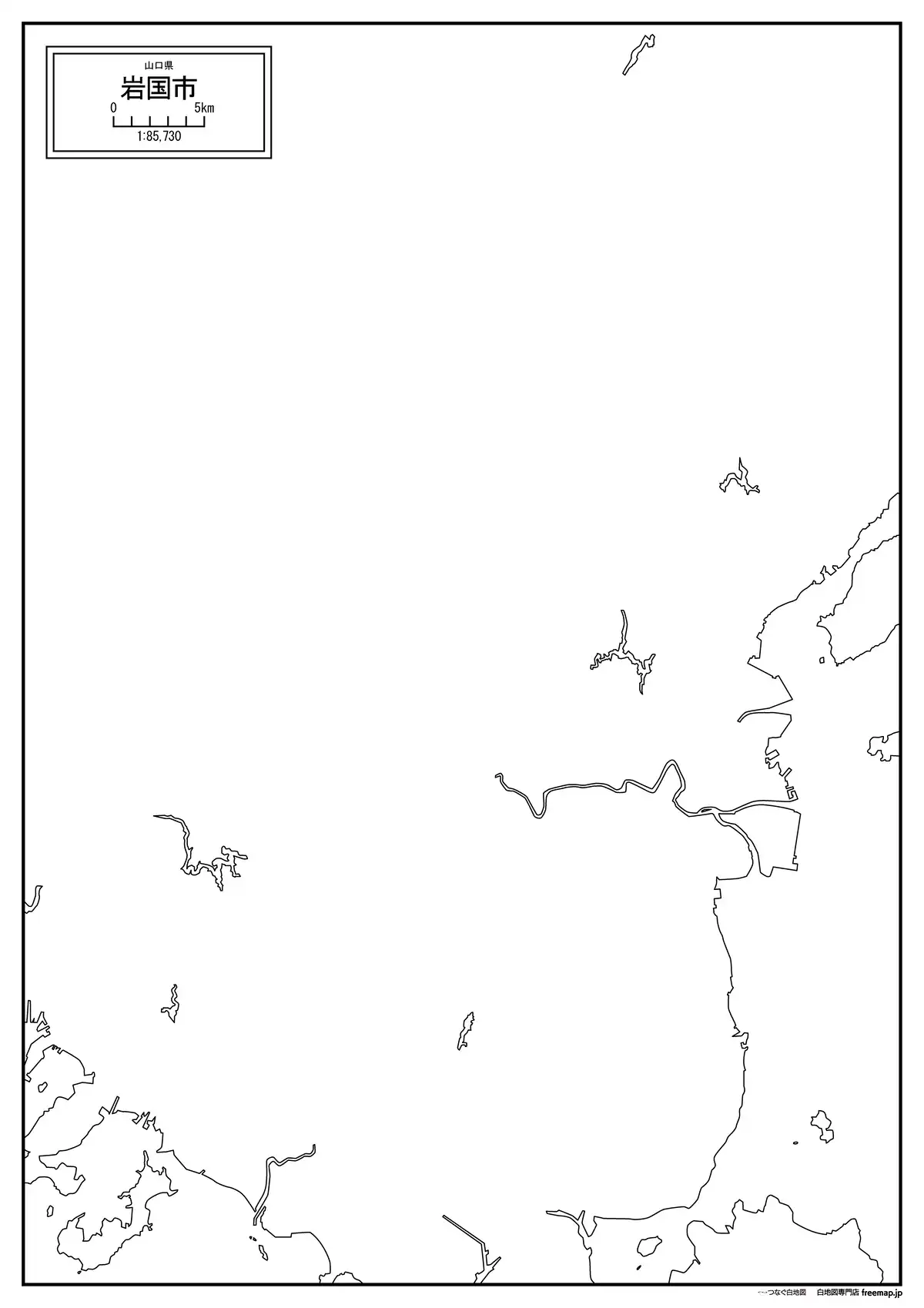 海岸線、川や池のみ記載