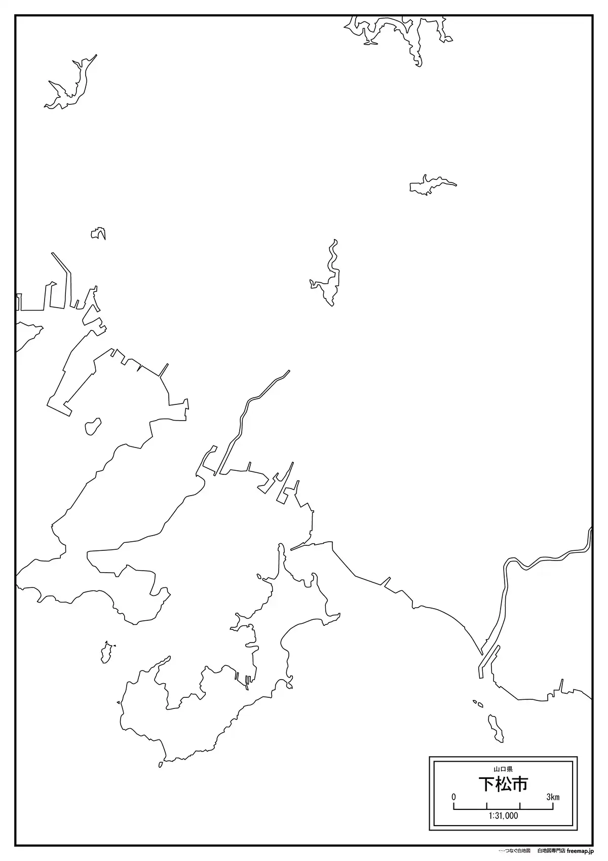 海岸線、川や池のみ記載