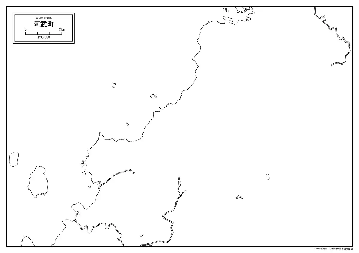 海岸線、川や池のみ記載