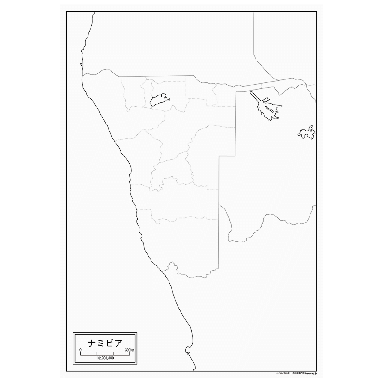 ナミビアの紙の白地図
