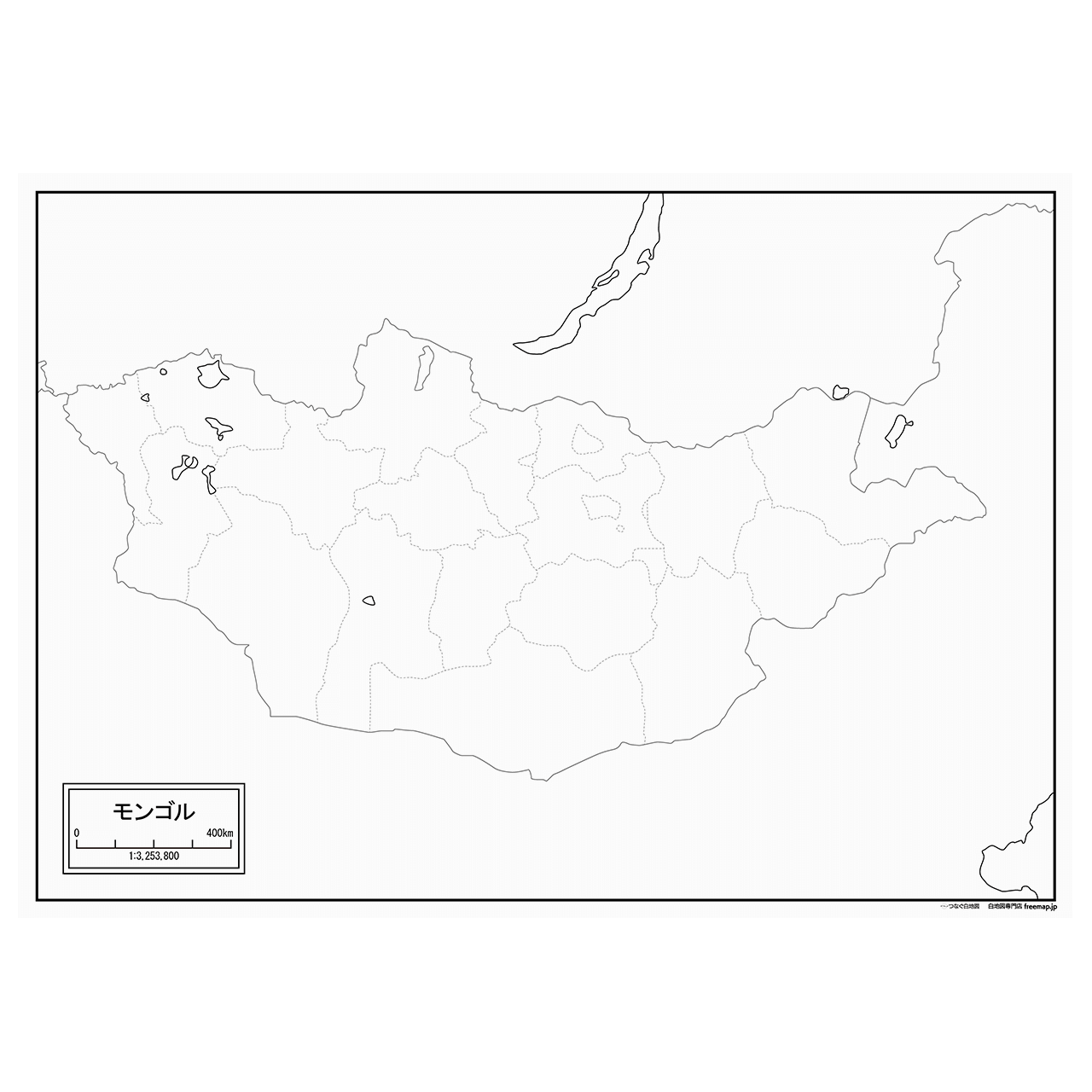 モンゴルの紙の白地図